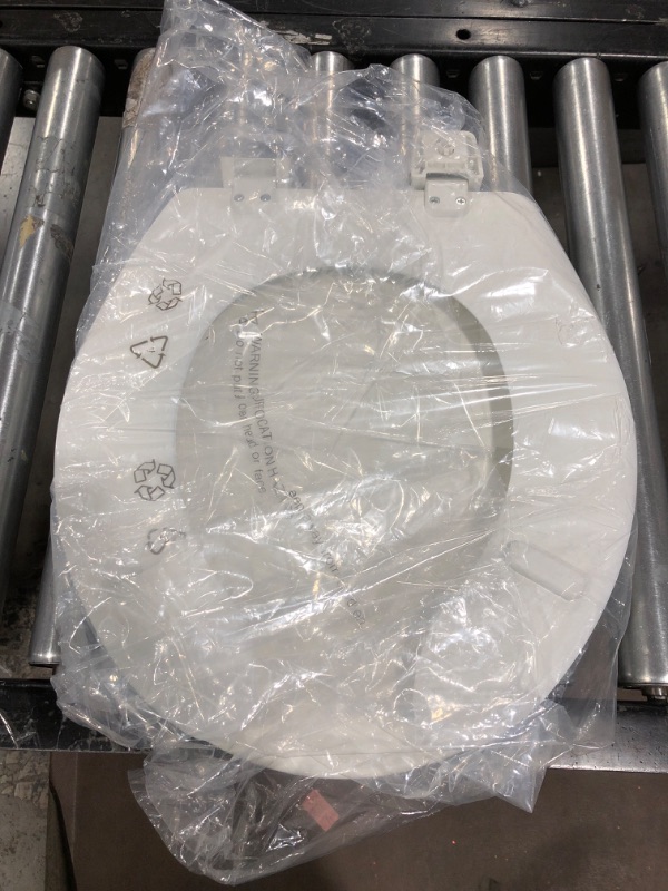 Photo 1 of BEMIS 550TTT 000 Open Front Toilet Seat  Durable Enameled Wood, White 1 Pack