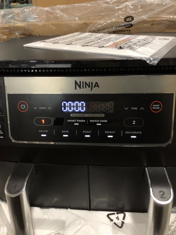 Photo 3 of Ninja DZ090 Foodi 6 Quart 5-in-1 DualZone 2-Basket Air Fryer with 2 Independent Frying Baskets