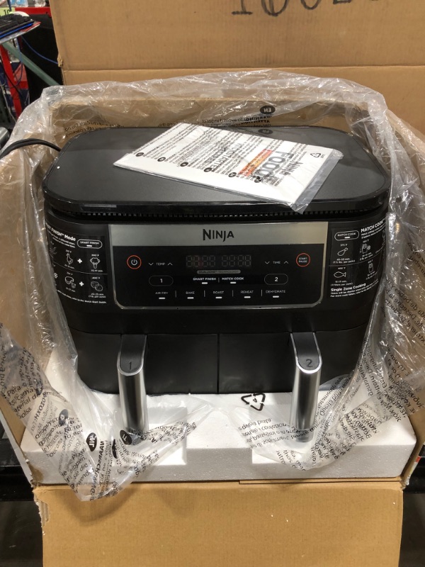 Photo 2 of Ninja DZ090 Foodi 6 Quart 5-in-1 DualZone 2-Basket Air Fryer with 2 Independent Frying Baskets