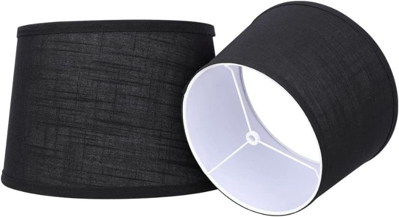 Photo 1 of ALUCSET Double Medium Black Lamp Shades Set of 2 (Size 10 x 12 x 8 inch)