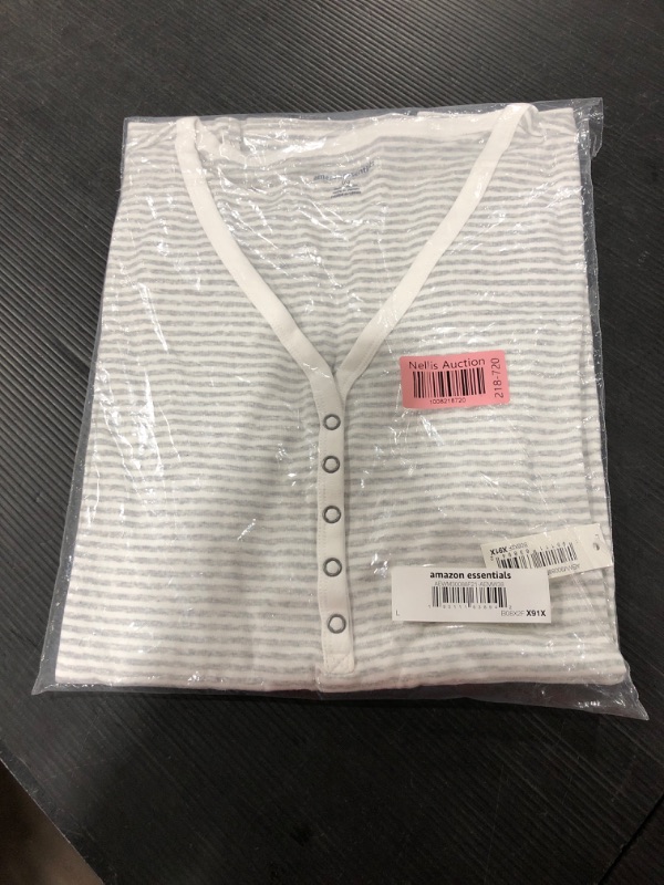 Photo 2 of Amazon Essentials Women's Nursing Slim-Fit Henley Shirt - SIZE LARGE 
