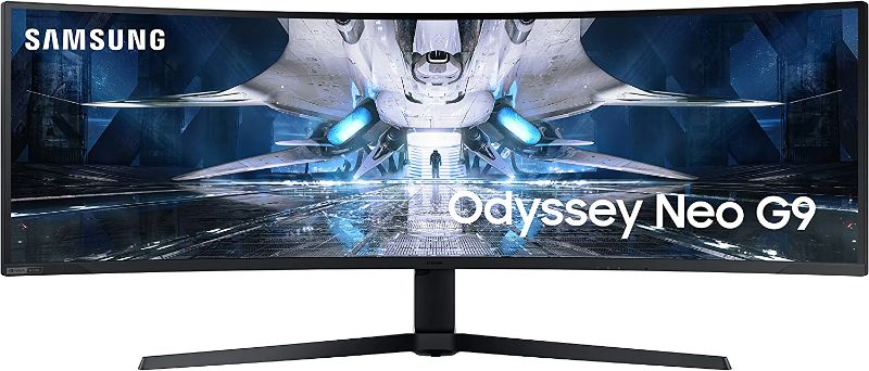 Photo 1 of SAMSUNG 49" Odyssey Neo G9 G95NA Gaming Monitor, 4K UHD Mini LED Display, Curved Screen, 240Hz, 1ms, G-Sync and FreeSync Premium Pro, LS49AG952NNXZA, White & Black