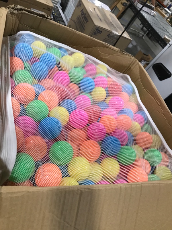 Photo 2 of Amazon Basics BPA Free Crush-Proof Plastic Ball Pit Balls with Storage Bag, Toddlers Kids 12+ Months, 6 Bright Colors - Pack of 1000 6 Bright Colors 1,000 Balls