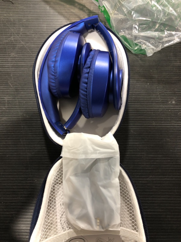 Photo 3 of Bluetooth Headphones Wireless,TUINYO Over Ear Stereo Wireless Headset 40H Playtime with deep bass, Soft Memory-Protein Earmuffs, Built-in Mic Wired Mode PC/Cell Phones/TV-Dark Blue