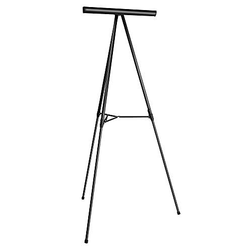 Photo 1 of Amazon Basics High Boardroom Black Aluminum Flipchart Whiteboard and Display Easel Stand with Adjustable Height Telescope Tripod, Black, 37 x 18 x 28 Inches
