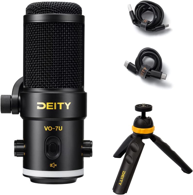 Photo 1 of Deity VO-7U Tripod Kit USB Dynamic Podcast Microphone with RGB Lights for Game Podcast Stream YouTube (Black)
