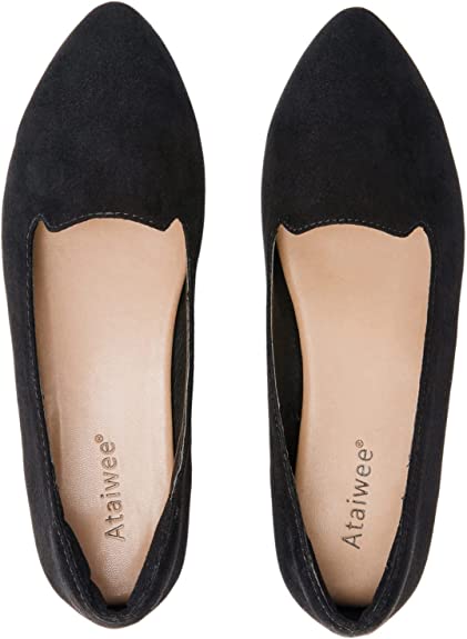 Photo 1 of Ataiwee Women's Flat Shoes - Pointed Toe Suede Classic Comfortable Ballet Flats. size 8
