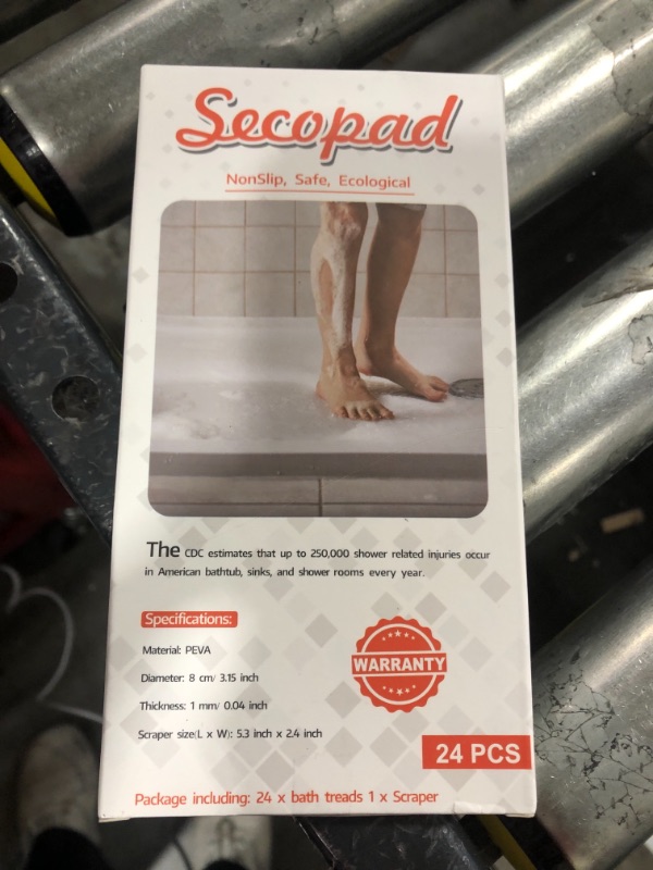 Photo 2 of Secopad Bathtub Stickers Non-Slip, Safety Shower Treads Adhesive Appliques with Premium Scrape (Black)