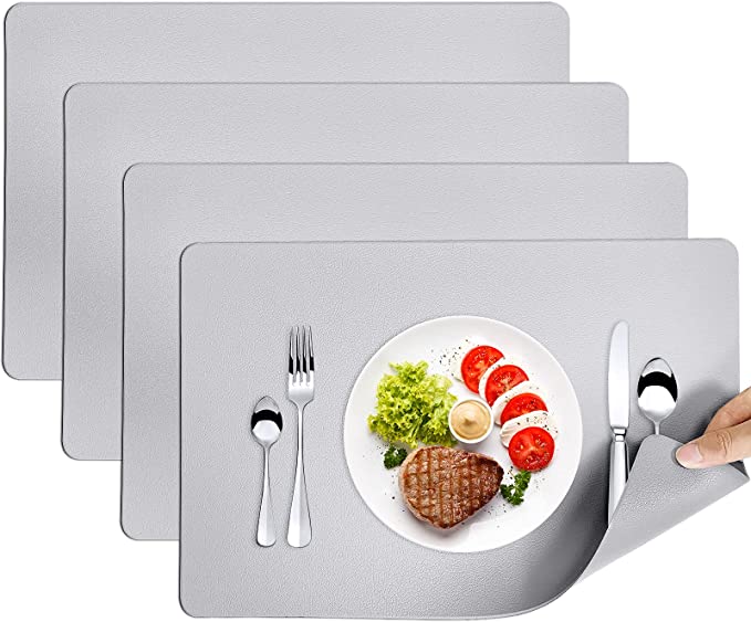 Photo 1 of 4PK OF PLASTIC TABLE MATS- GRAY