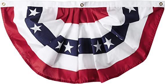 Photo 1 of 100 % MADE IN THE USA SEASONAL DESIGNS American American Polycotton Fan Flag, 1.5 by 3-Feet-4PK