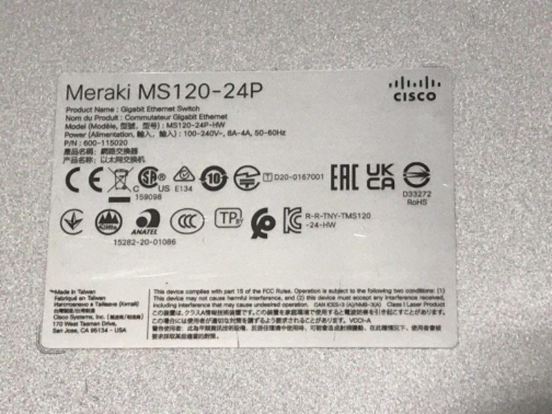 Photo 4 of Meraki Go by Cisco | 24 Port PoE Network Switch | Cloud Managed | Power over Ethernet | [GS110-24P-HW-US] 24 Port PoE Switch