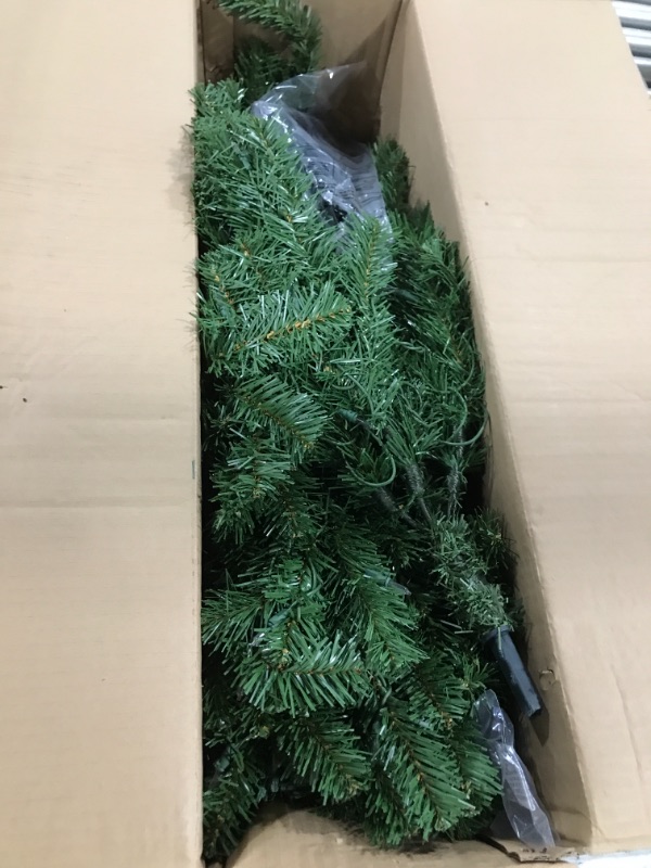 View 2 of National Tree Company Pre-Lit Artificial Full Christmas Tree, Green, North Valley Spruce, White Lights, Includes Stand, 4.5 Feet 4.5 ft