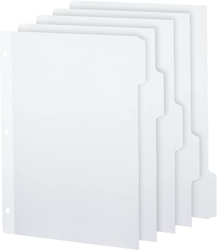 Photo 1 of 3 Ring Binder Dividers with Tabs - (20 Sets) x 5 Tab Dividers for 3 Ring Binders - White - Tabs for Binders - Bulk - 3 Page Dividers for 3 Ring Binder with Tabs - Binder Tabs // Paper Plan
