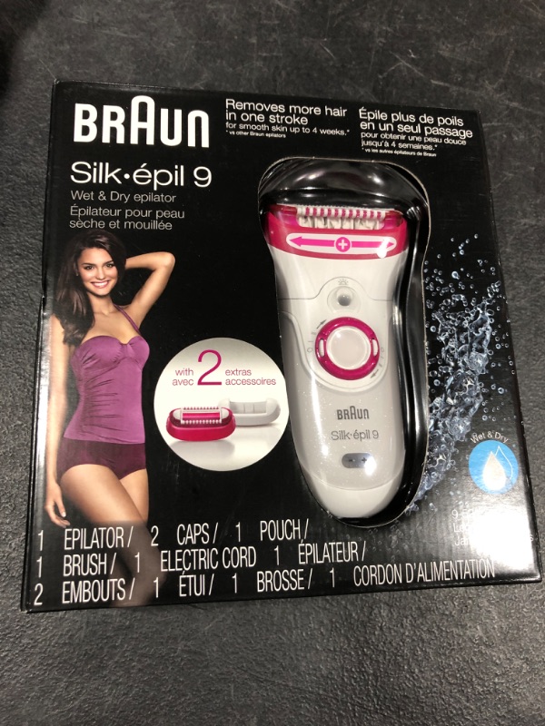 Photo 2 of Braun Epilator Silk-epil 9 9-521, Hair Removal for Women, Wet & Dry, Cordless, and 2 Extras