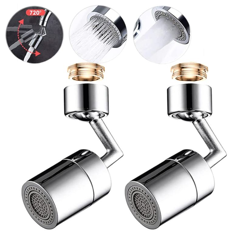 Photo 1 of 720° Rotate Splash Filter Faucet, Swivel Sink Faucet Aerator for Kitchen and Bathroom, Compatible with 22 mm/0.86 inch Female Thread and 24 mm/0.94 inch (2 pack)