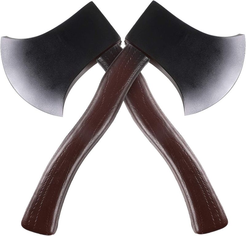 Photo 1 of 2 Pieces Halloween Axe Foam Hatchet Props Trick Props for Halloween Costume Party
