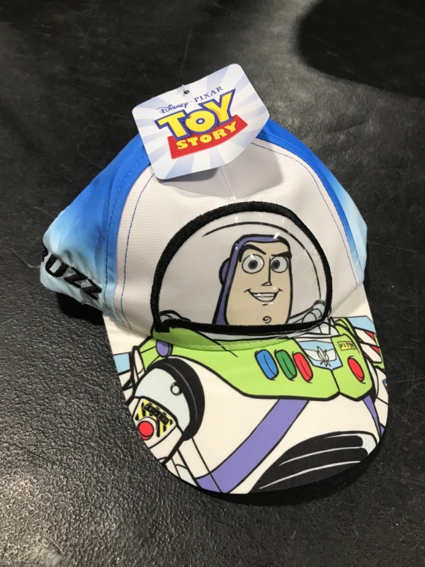 Photo 2 of Disney boys Toddler Hat, Toy Story Buzz Lightyear Kids Baseball Cap, Blue/White, 2-4T US
