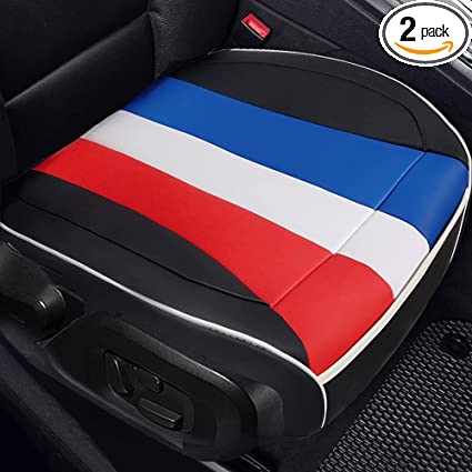 Photo 1 of 2PCS Car Seat Cover Bottom PU Leather Bottom Car Seat Covers Universal Automotive Front Seat Cushion Mats Fit 90% Vehicles (Red)
