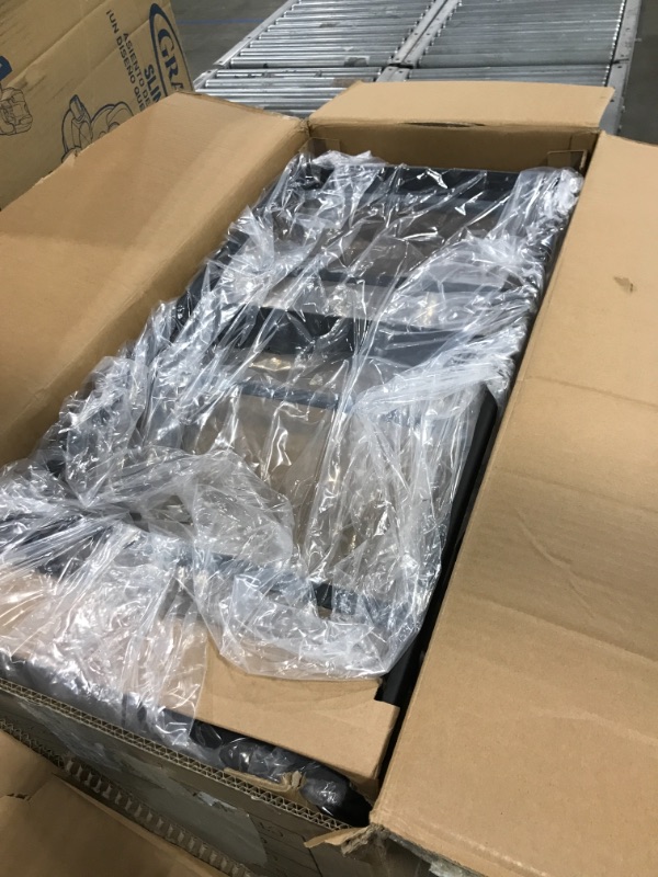 Photo 1 of Jubao Bar Serving Cart Mobile Kitchen Trolley Wine Cart, 3 Tiers Storage Shelf with Glass Holder, Wine Rack, Locking Casters, Dark Grey Finish Top and Black Metal Frame, Indoor and Outdoor H303 Black & Meteorite Grey