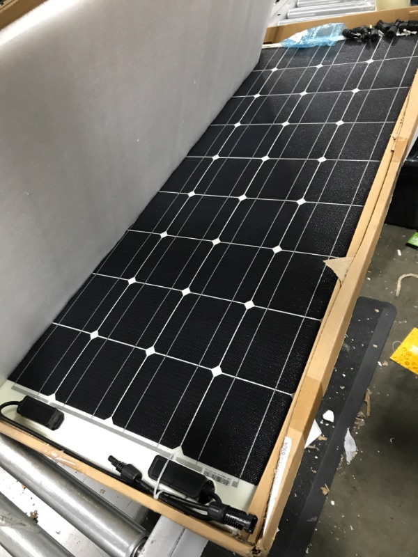 Photo 3 of 100-Watt 12-Volt Flexible Monocrystalline Solar Panel Bendable Off-Grid Charger for Marine RV Cabin Van Uneven Surfaces