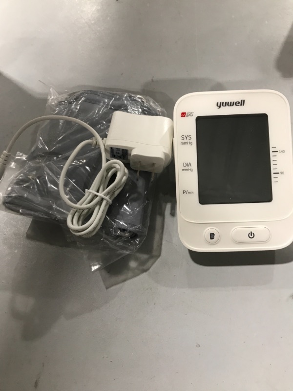 Photo 2 of yuwell Blood Pressure Monitor, Extra Large Upper Arm Cuff, Digital BP Machine for Home Use & Pulse Rate Monitoring Meter, Automatic, Large Display, Voice Broadcasting with Power Adapter and Batteries
