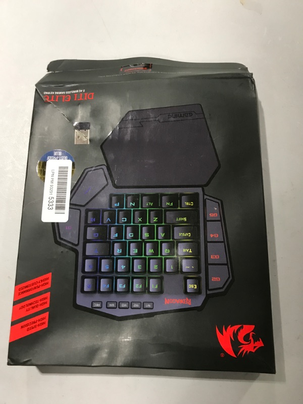 Photo 2 of Redragon K585 DITI Wireless One-Handed Mechanical Keyboard, 42 Keys 2.4Ghz RGB 40% Gaming Keypad with 7 Onboard Macro Keys, Detachable Wrist Support, Durable Battery (Blue Switch)