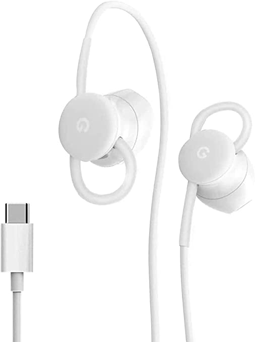 Photo 1 of Google Earbuds USB-C Wired Digital Headset Type-C for Pixel Phones - Microphone and Volume Control - White