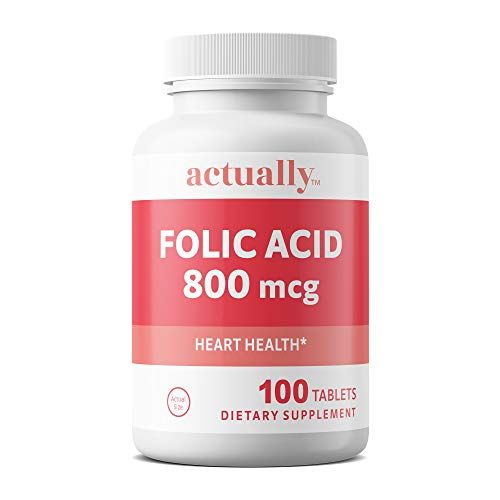 Photo 1 of Actually Folic Acid 800mcg Tablets, 100ct - Heart Health for Adults – 100-Day Supply--EXP 1/2023