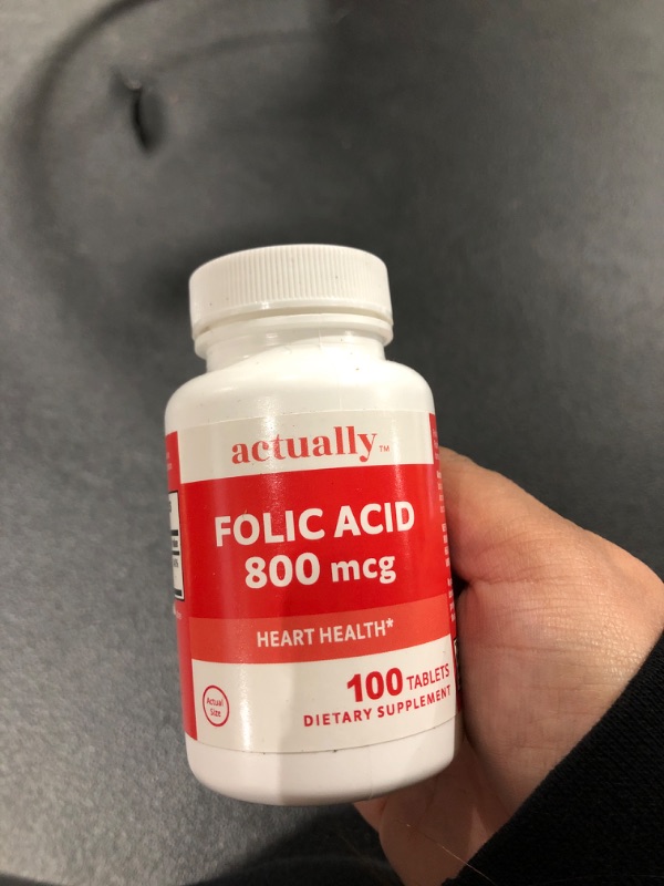 Photo 2 of Actually Folic Acid 800mcg Tablets, 100ct - Heart Health for Adults – 100-Day Supply--EXP 1/2023