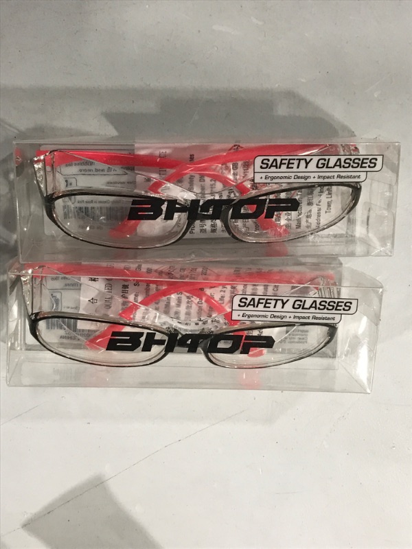 Photo 2 of 2 Pack of BHTOP Safety Glasses Impact & Ballistic Protective Eye Wear DM001-2 Clear Lens Anti-Fog Goggles In Pink For Women & Girls
