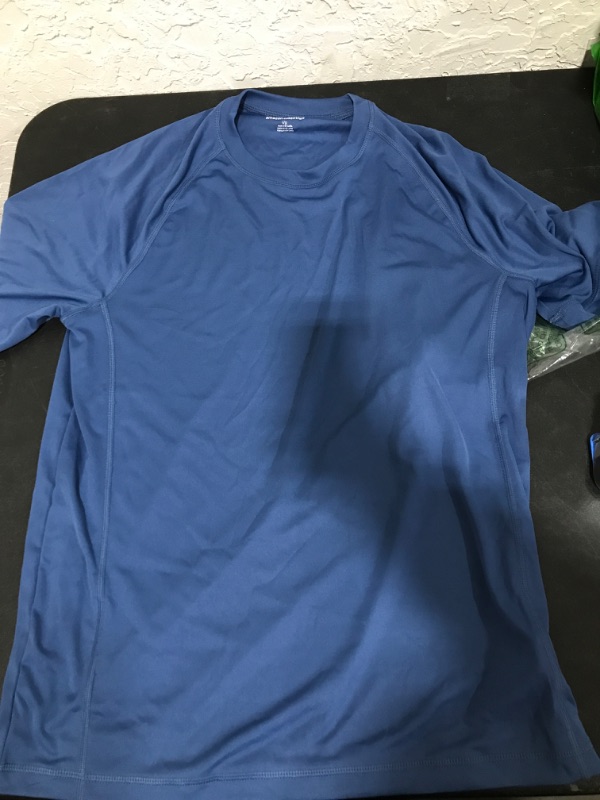 Photo 1 of AMAZON ESSENTIALS BLUE SHORT SLEEVE SHIRT SIZE L 