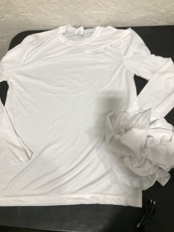 Photo 1 of 2 PACK HANES WHITE DRY FIT LONG SLEEVES SIZE M 