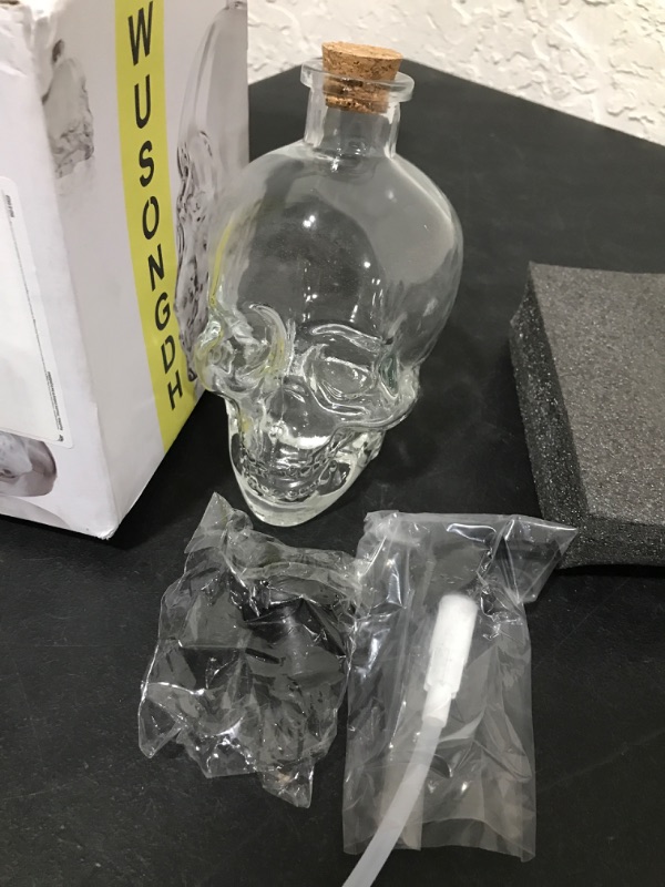 Photo 2 of 750ml Skull Countertop Soap Dispenser,25 Oz Crystal Big Soap Dispenser,Glass Soap Dispenser with Black Pump,Big Halloween Potion Bottle