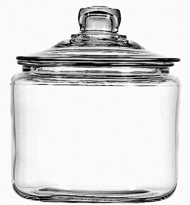 Photo 1 of Anchor Hocking 3 Quart Heritage Hill Glass Jar with Lid (2 piece, all glass, dishwasher safe)
