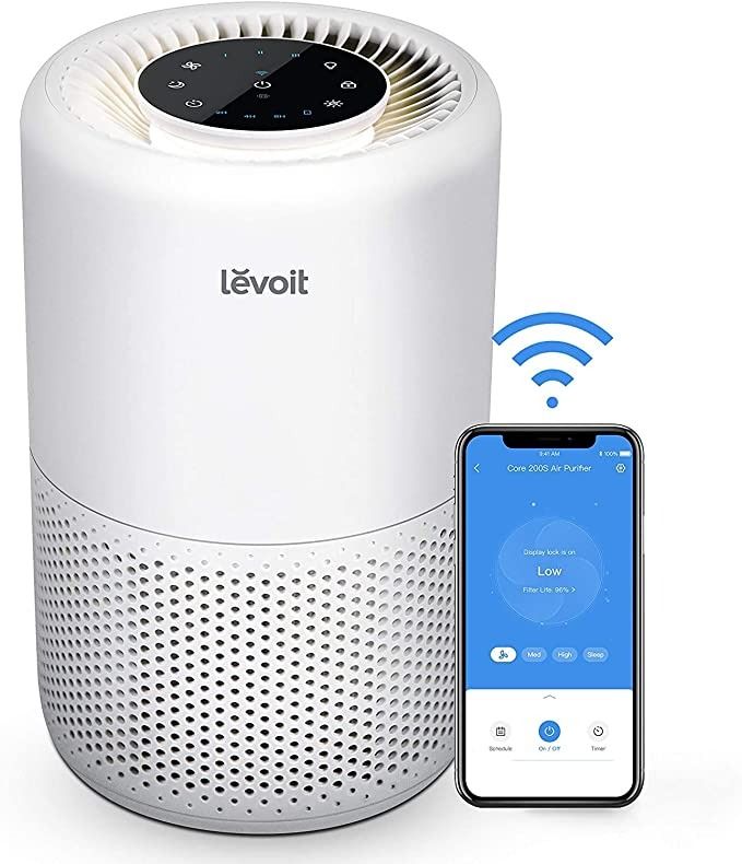 Photo 1 of LEVOIT Air Purifiers for Home Large Room, Smart WiFi Alexa Control, H13 True HEPA Filter for Allergies, Pets, Smoke, Dust, Pollen, Ozone Free, 24dB Quiet Cleaner for Bedroom, Core 200S, White
