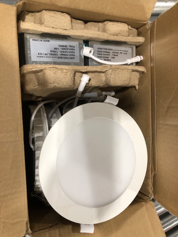 Photo 2 of 6 Inch Smart Wi-Fi Ultra Slim LED Recessed Lighting, RGBW Color Changing Tunable White LED Downlight with Junction Box, 14w=100w, 1200lm, Compatible with Alexa and Google Assistant - 6 Pack 6 Inch | Canless