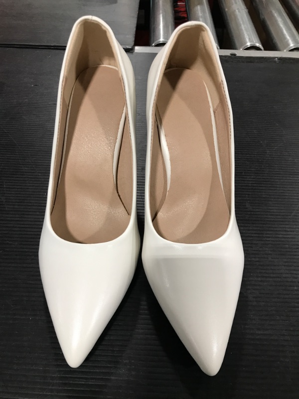 Photo 2 of [Size 7] ChinaJaco High Heels for Women Sexy Pointed Toe Stiletto Pumps Slip-on Classic Dress Office Shoes Women's Casual Heels Thin [White]
