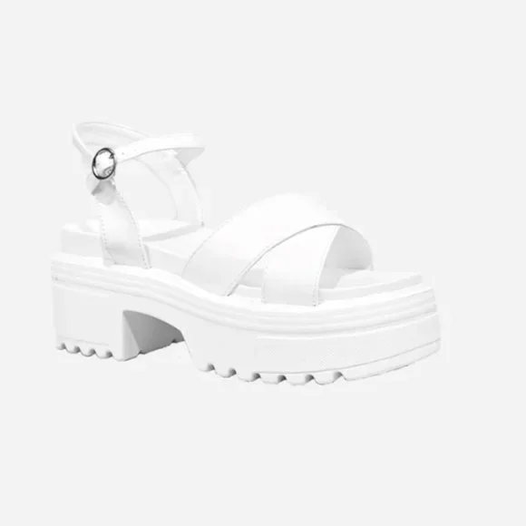 Photo 1 of [Size 8] Ready Salted Strappy Chunky Footbed Sandals JULIETTE6- White
