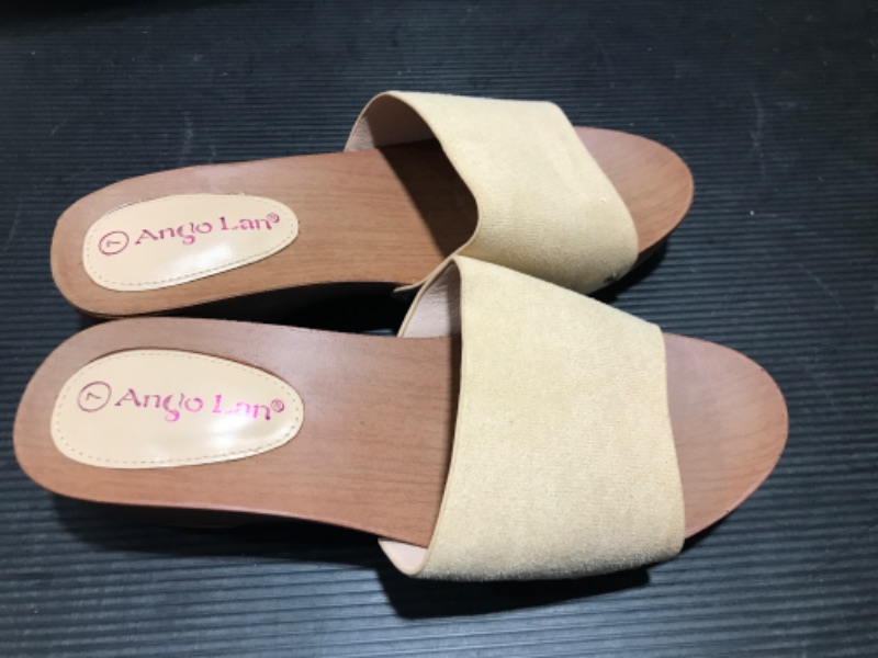 Photo 2 of [Size 7] Ladies Wooden Toned Open Toe Slides