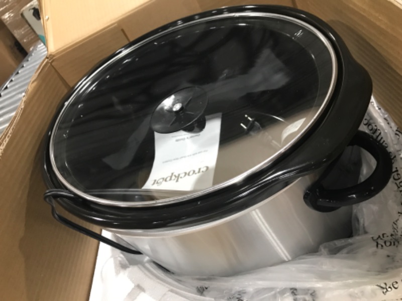 Photo 1 of Crock-Pot 7-Quart Oval Manual Slow Cooker | Stainless Steel (SCV700-S-BR) Stainless 7 Qt Cooker
