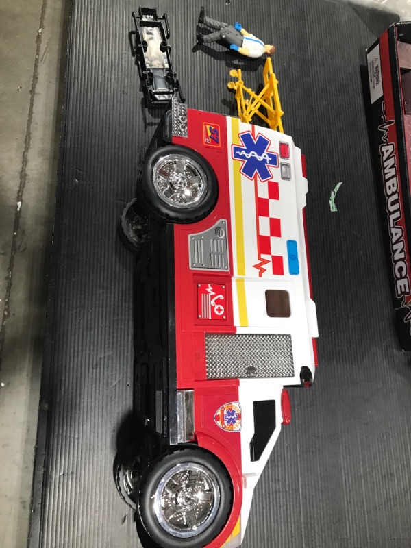 Photo 2 of Ambulance Toy Truck 15'', Large Toy Cars for Kids, Lights & Sounds Toddler Toy Ambulance with Accessories, Rescue Role Playset, Play & Learn Toddler Toys Ages 3+