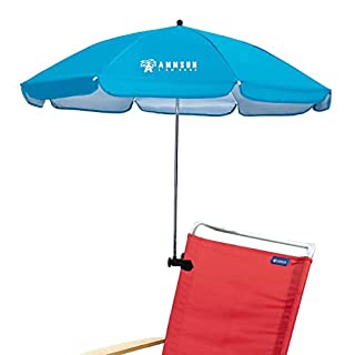 Photo 1 of AMMSUN Chair Umbrella with Universal Clamp 43 inches UPF 50+,Portable Clamp on Patio Chair,Beach Chair,Stroller,Sport chair,Wheelchair and Wagon,Bright Blue (B0855MJS2G)
