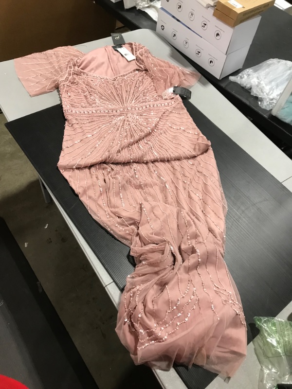 Photo 1 of Adrianna Papell Women's Long Beaded Gown 14 Candied Ginger