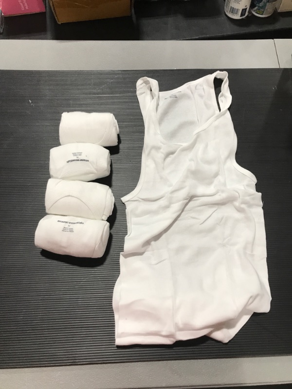 Photo 1 of 5 pack of Amazon essentials size M white under shirts