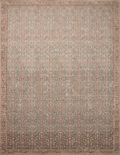 Photo 1 of Angela Rose X Loloi Aubrey Collection AUB-04 Blue / Terracotta, Traditional 2'-3" X 3'-9" Accent Rug