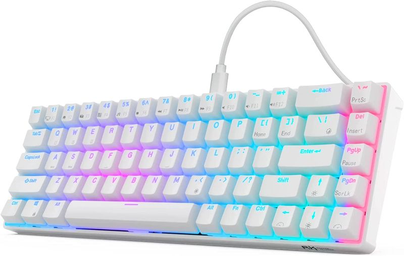 Photo 1 of RK ROYAL KLUDGE RK68 (RK855) Wired 65% Mechanical Keyboard, RGB Backlit Ultra-Compact 60% Layout 68 Keys Gaming Keyboard, Hot Swappable Keyboard with Stand-Alone Arrow/Control Keys, Brown Switch White
