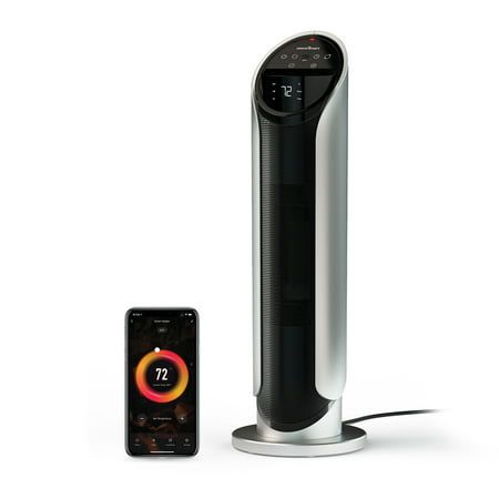 Photo 1 of Atomi Smart Wifi 1500W Oscillating Ceramic Portable Tower Heater - Silver
