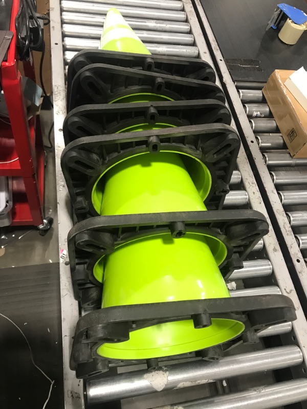 Photo 1 of 28” Lime Green Traffic Cone - 6 Pack - Dual 6" & 4" Reflective Collar – Multipurpose Premium PVC Safety Cone for Parking, Caution, Construction, Road Crews, Emergency Vehicle - Xpose Safety
