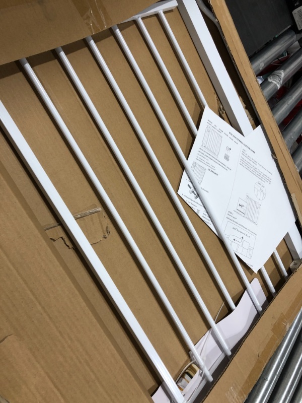 Photo 1 of BalanceFrom Easy Walk-Thru Safety Gate for Doorways and Stairways with Auto-Close/Hold-Open Features, Multiple Sizes, White 30-inch Tall, No Caps Fits 29.1 - 33.8" Wide