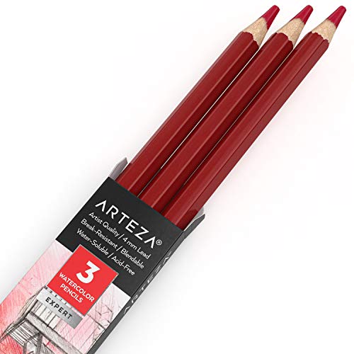 Photo 1 of Arteza Professional Watercolor Pencils, Pack of 6, A210 Magenta, Water-Soluble Pencils for Coloring, Blending, Layering & Watercolor Techniques
